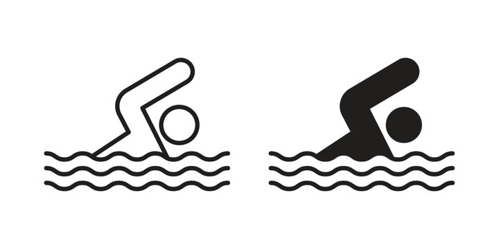 Swimming icon silhouette abstract design. vector clipart designs