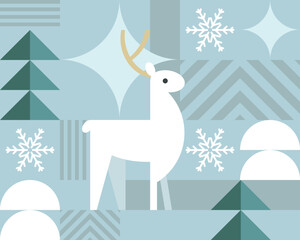 vector geometric bauhaus seamless mosaic wallpaper. Merry Christmas and Happy New Year 