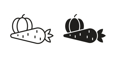 Vegetable icon silhouette abstract design. vector clipart designs