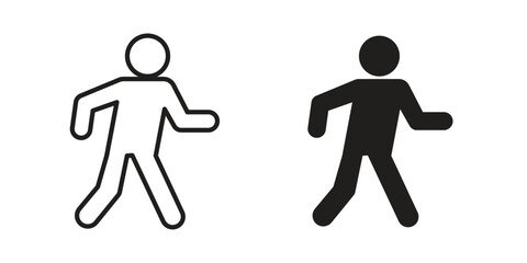 Walk icon silhouette abstract design. vector clipart designs