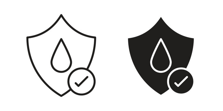Waterproof icon silhouette abstract design. vector clipart designs