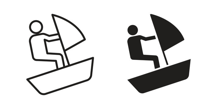Windsurf icon silhouette abstract design. vector clipart designs