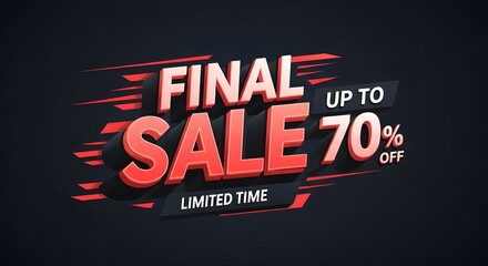 Final sale banner design with up to 70 percent off promotion