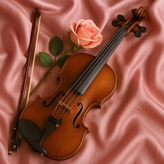 Fototapeta premium violin and rose