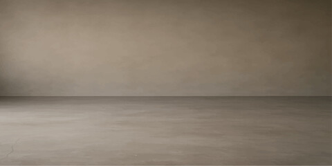 Empty vintage room interior with wood parquet floor and blank concrete wall texture
