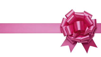  Festive pink satin bow and ribbon on a transparent background PNG image PNG file