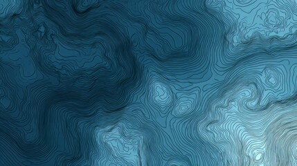 Ocean depth map with contour line