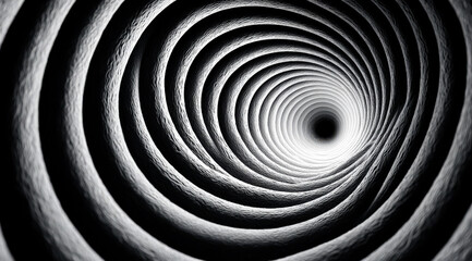 Abstract spiral pattern creating a sense of depth and visual illusion