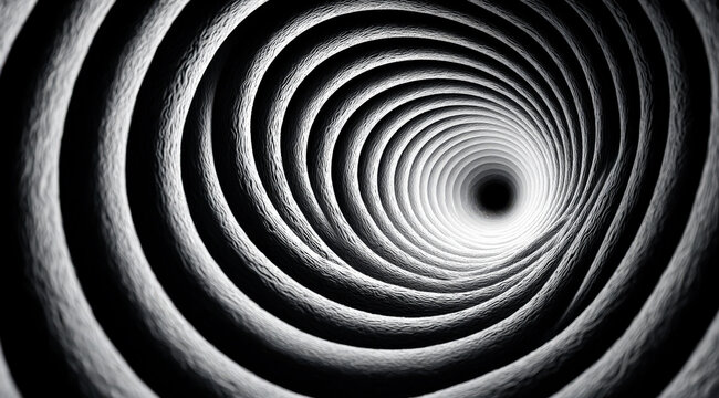 Abstract spiral pattern creating a sense of depth and visual illusion