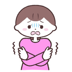 ぞわぞわする女性のイラスト