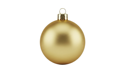 Gold Christmas Bauble Ornament on a transparent background, PNG image