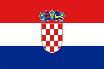 Naklejka premium National Flag of Croatia with Coat of Arms