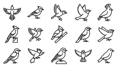 Elegant Collection of Stylized Floral Icons for Spring and Nature-Inspired Designs