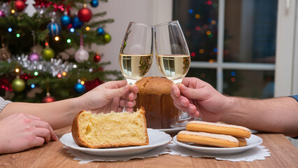 preparativi per il brindisi di natale