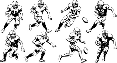 Fototapeta premium American Football Player Poses