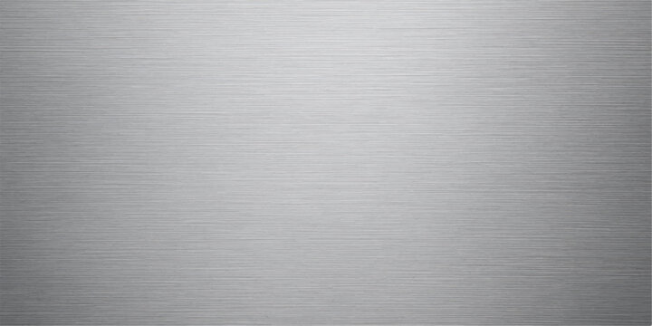 Brushed metallic texture of a stainless steel plate's surface creates a rugged industrial pattern
