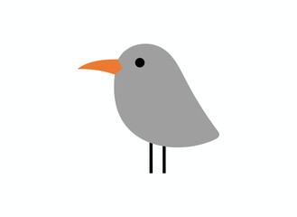 Obraz premium A cute raven, a funny and adorable crow rendered in a kid-friendly Scandinavian style, featuring feathered fauna and a bird profile, presented as a flat vector illustration in a childish Scandi