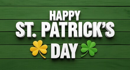 Happy st patrick's day celebration with clover and green