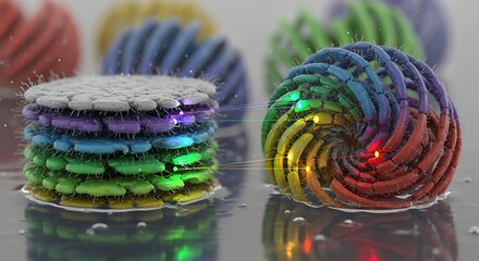 Complex nanostructure design featuring advanced materials and scientific concept