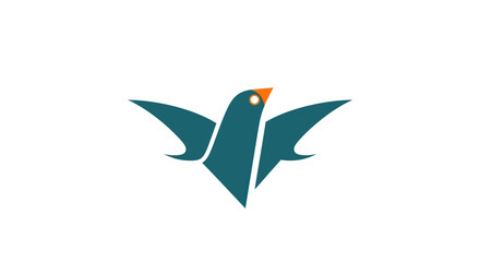 Simple flying bird logo vector illustration in a minimalist style.