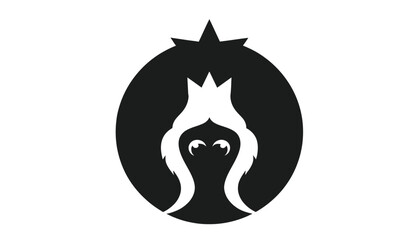 Stylized Pomegranate Queen Logo Design
