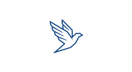 Flying dove icon in a modern line art style, a symbol of peace.