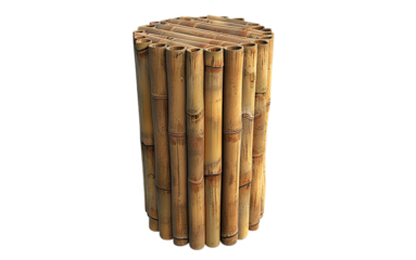 Bamboo side table, a rustic and natural design  isolated on transparent background