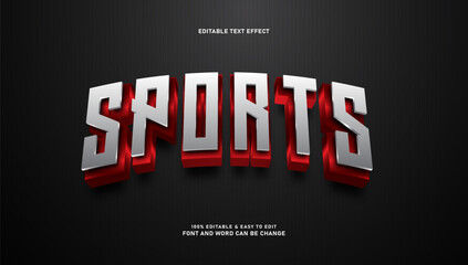 Bold 3D Red and Silver Text Effect for Gaming and Sports