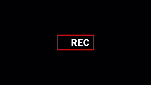 Recording button animation on transparent background, recoding button animation in 4k, simple recording icon animation with&nbsp;alpha&nbsp;channel.