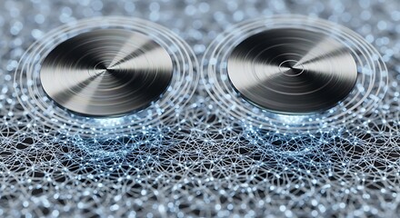 Round Metal Surfaces with Concentric Waves and Network