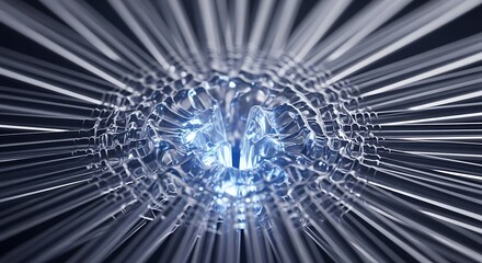 Abstract Metallic Radiating Pattern with Luminous Core