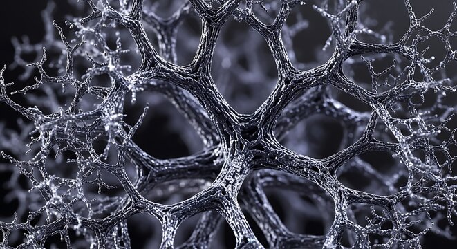 Abstract Silver Metallic Branching Structure Network