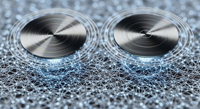 Round Metal Surfaces with Concentric Waves and Network