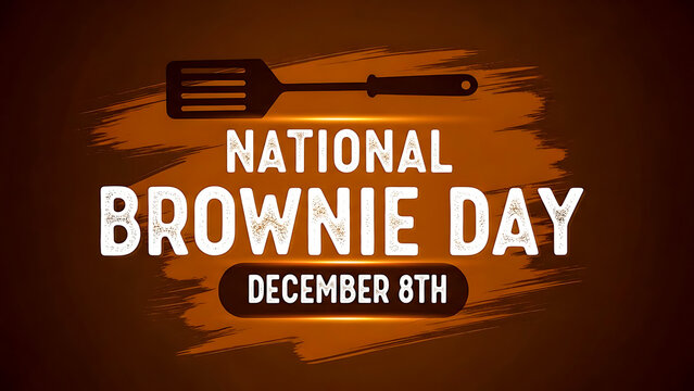 Celebrate national brownie day december 8th with a delicious chocolate treat and baking utensil illustration