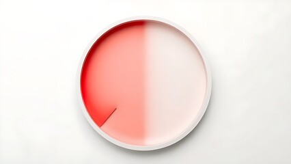 decimal. A geometric circle with a sharp gap, the imperfection in red on a minimalist background. wellbeing guides, coaching materials, designed for mental health education and mindfulness programs.