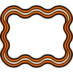 Decorative wavy ribbon border with orange and cream stripes