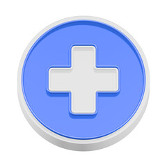 medical service 3d rendering icon blue button