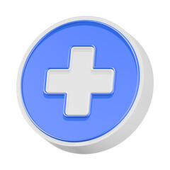 Obraz premium 3d rendering icon medical service blue button