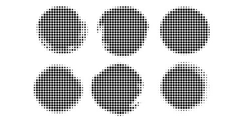 Set of black halftone dots backgrounds. vector modern dots halftone arts. modern