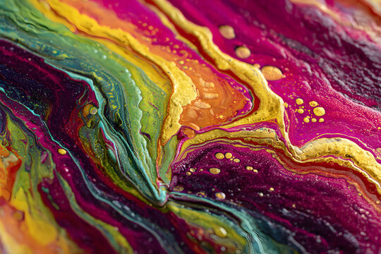 neon fluid art with vibrant glowing colors creating a dynamic high energy abstract design - Powered by Adobe