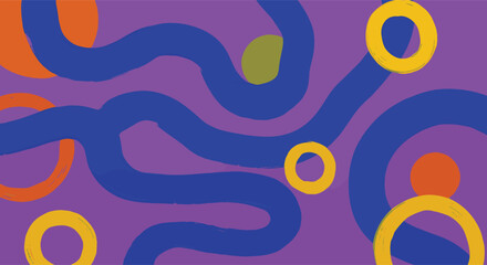 Obraz premium Vibrant abstract art with flowing shapes for a modern design, perfect for backgrounds and creative projects with a playful, artistic feel