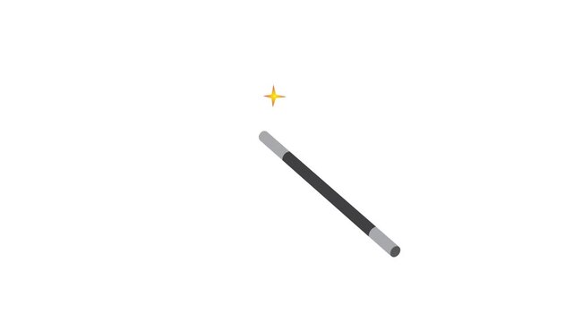 Vector illustration of magic wand, magician's hat, magic hat vector animation, magic animation, star. 4k video
