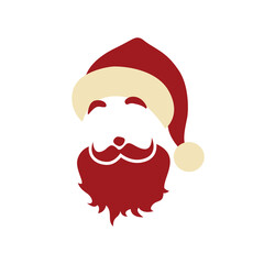 Happy Santa Claus Face Illustration With Red Hat And Beard For Christmas Theme. Ideal for Christmas campaigns, holiday greetings, and festive marketing