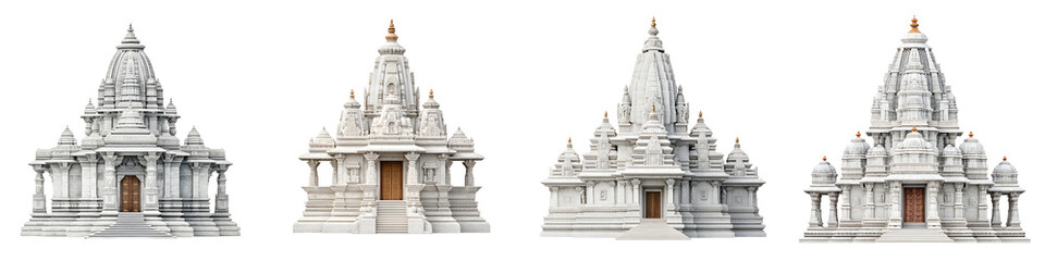 Fototapeta premium Ornate Temple Illustrations - Detailed Architecture of Asian Shrines