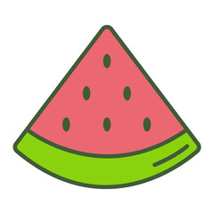 watermelon slice isolated on white