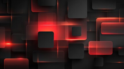 Abstract background with black squares and red glowing edges. Use it as a modern design element or as wallpaper.