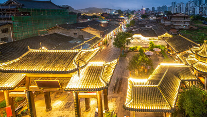 Night view of Shaxian, the culinary capital of China