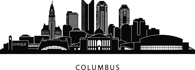 Columbus ohio skyline silhouette vector art