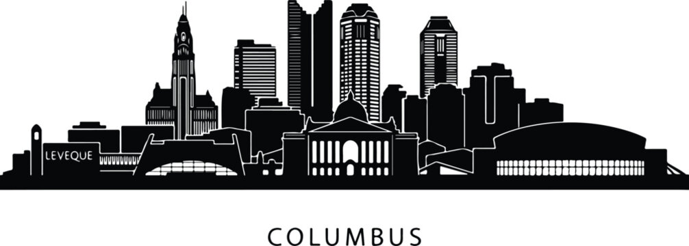 Columbus ohio skyline silhouette vector art