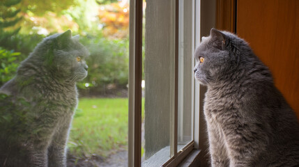 Domestic cat with signs of obesity thick belly and swollen fat muzzle. Sedentary lifestyle pet. Disease. Laziness. problems associated obesity due greater amount food treats we consume unhealthy diet